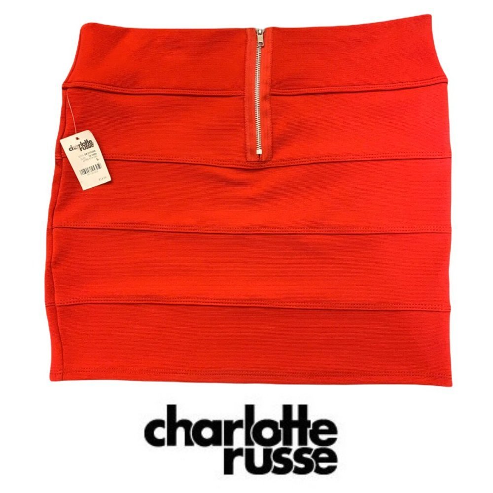 Charlotte Russe Red Bodycon Bandage Mini Skirt NWT